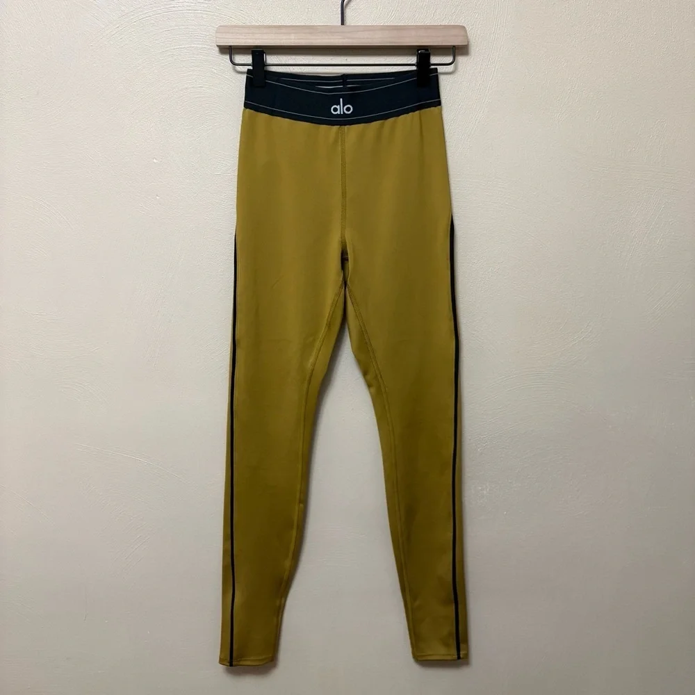 Alo Airlift High-Waist Suit Up Legging Golden Olive Branch Size Small
